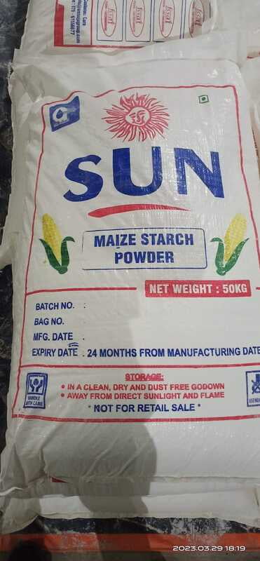 Maize Starch Powder - In 50 KG Packet - Sun Maize Starch Powder - In 50 KG Packet - Sun